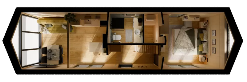 Grundrissplan Modulhaus Zenith Swiss - Tiny House