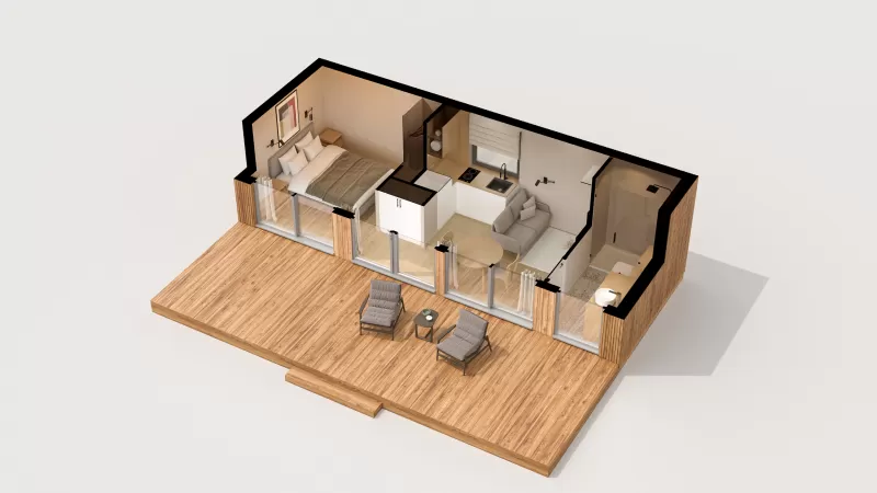 Grundrissplan Modulhaus Design Nordic - Tiny House