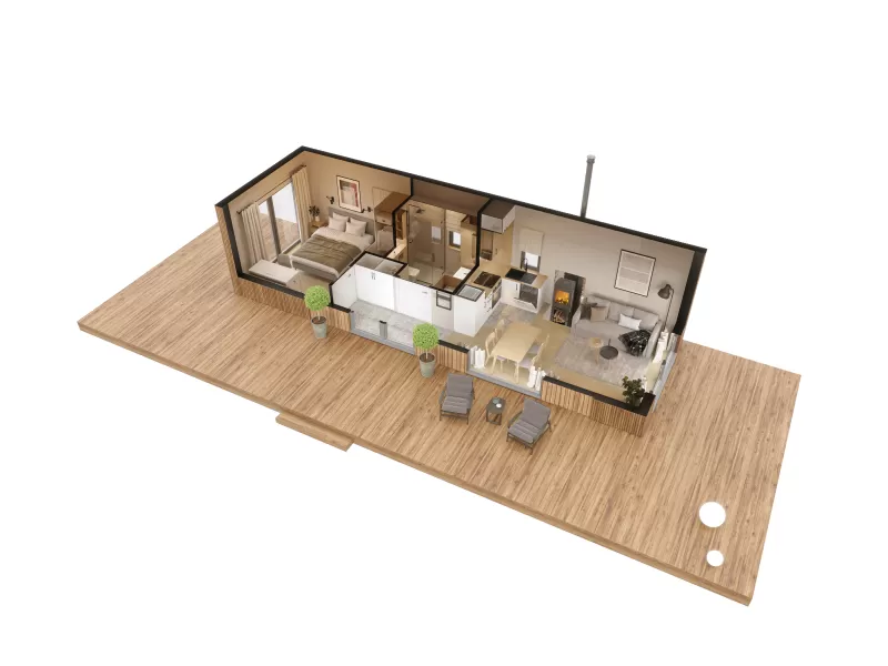 Grundrissplan Modulhaus Design Scandic - Tiny House